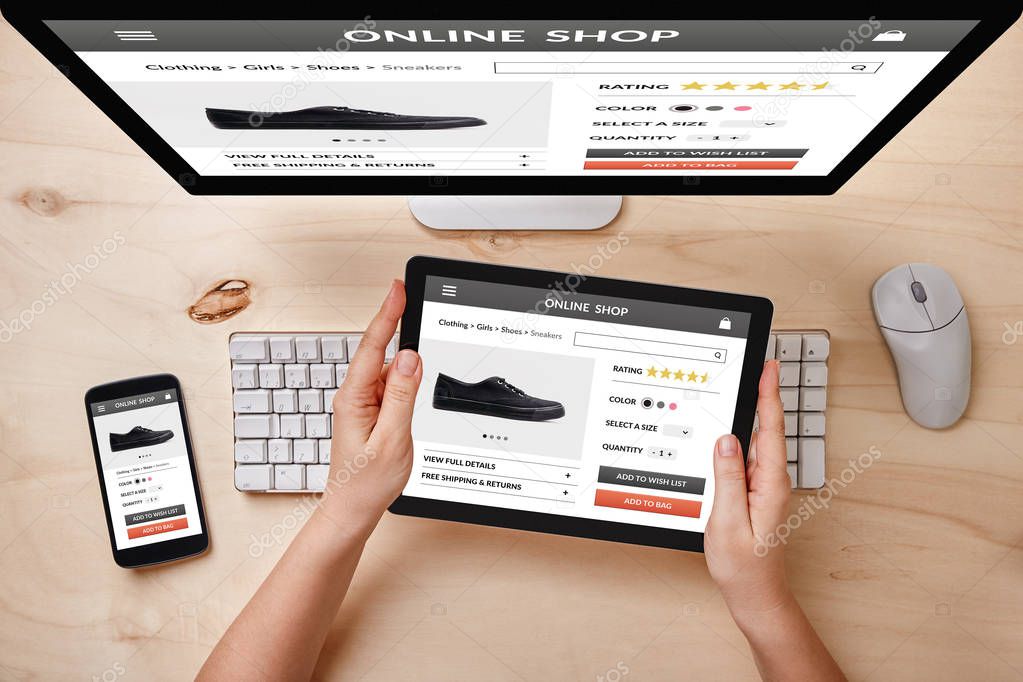 Schermata di un e-commerce di abbigliamento